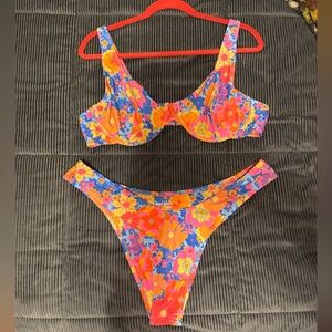 Kulani Kini, vintage v bikini bottom and Underwire Bralette Bikini Top